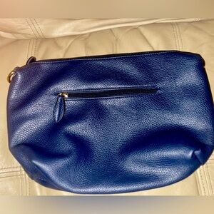 Imoshion Elegant Blue Faux Leather Womens Handbag Purse Good Condition No Straps